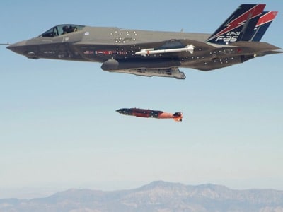 F35A lors des tests de largage de la bombe nucleaire B61 Analyses Défense | Aviation de chasse | Construction aéronautique militaire