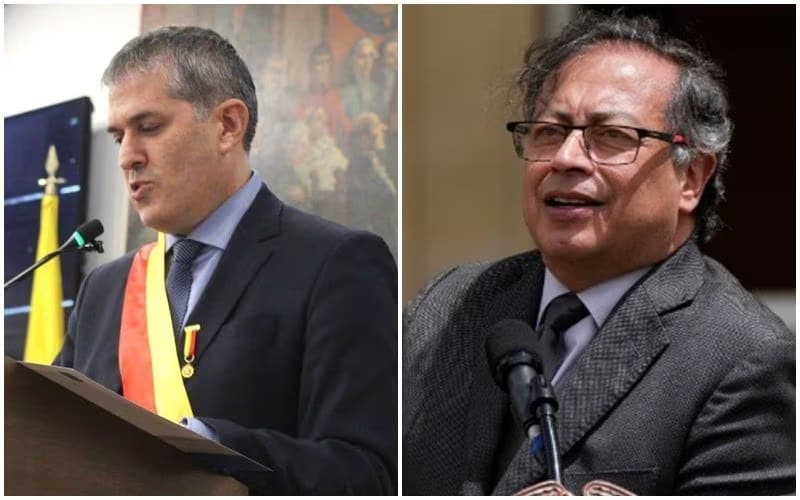Gustavo Petro, et l'ambassadeur israélien en Colombie, Gali Dagan