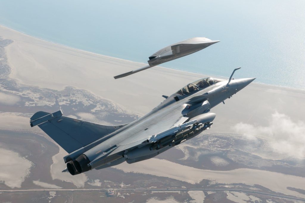Rafale et drone Neuron